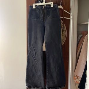 Stretchy, zip black flair boutique jeans